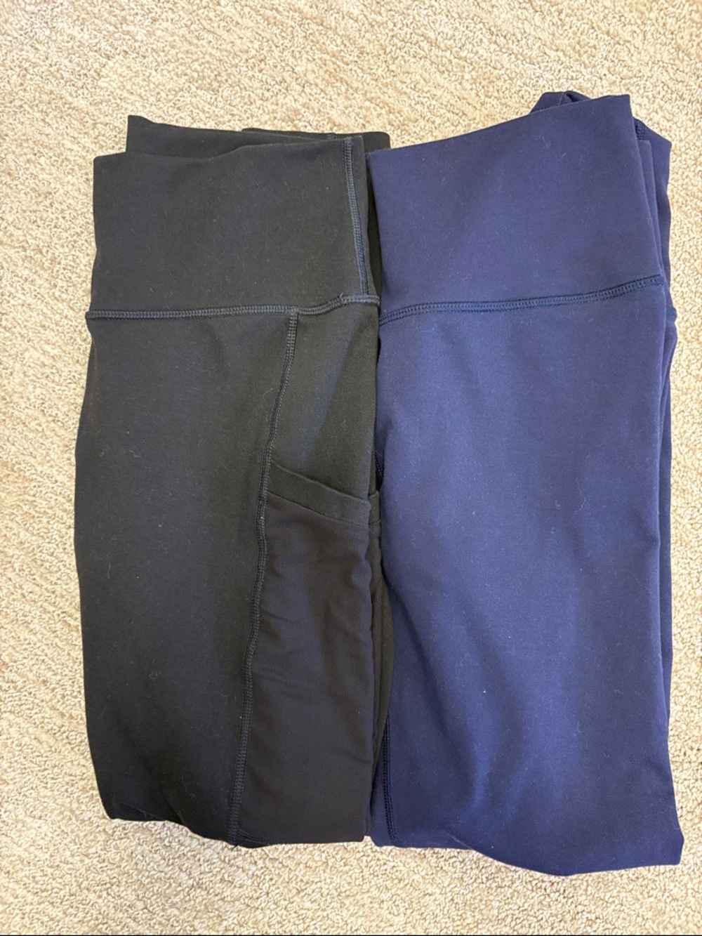 Fabletics High-Waist Leggings with Side Pocket - Black & Navy